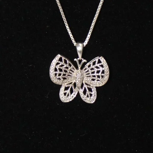 Sterling Silver Butterfly and Chain - Picture 8 of 9